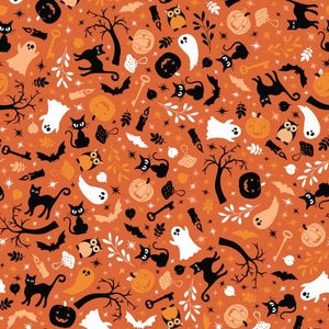 Pumpkins & Potions Orange Cats and Ghosts by Kimberbell from Maywood Studio