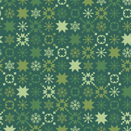 A Quilty Little Christmas Green Snowflake by Kimberbell for Maywood Studio