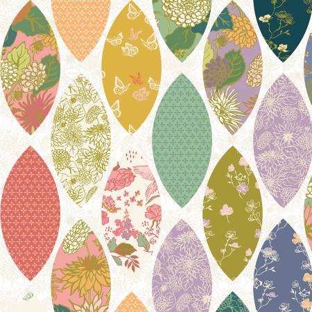 In The Garden Multi Petal Cheater Cloth by the half yard