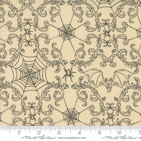 Home Sweet Haunt Rod Iron Spider Webs in Bone by Stacy Iest Hsu for Moda