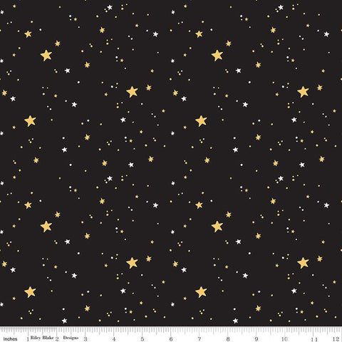 Sophisticated Halloween Stars Black by My Mind's Eye for Riley Blake Designs