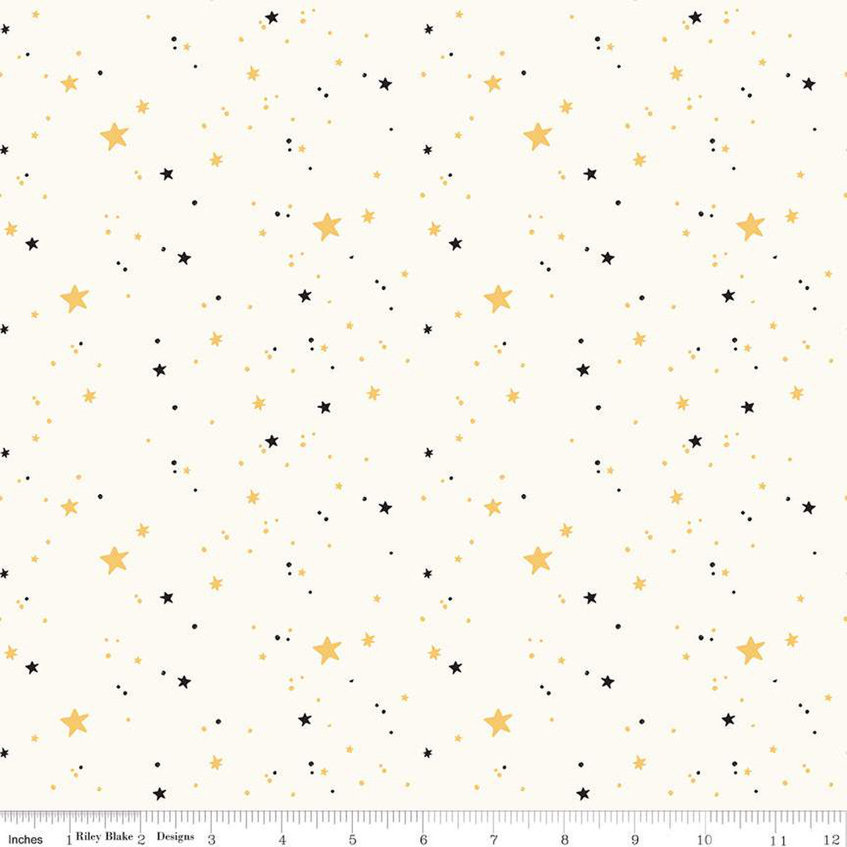 Sophisticated Halloween Stars Cream by My Mind's Eye for Riley Blake Designs