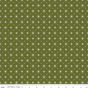 Christmas Is in Town Stars Green by Sandy Gervais for Riley Blake Design