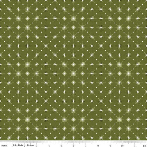 Christmas Is in Town Stars Green by Sandy Gervais for Riley Blake Design