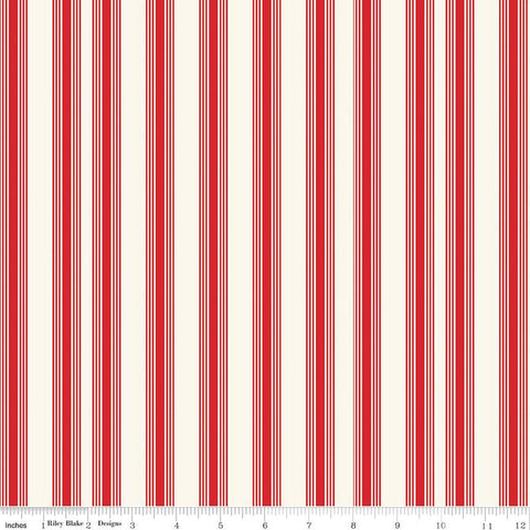 Freedom Garden Stripes Red by My Mind's Eye for Riley Blake Designs