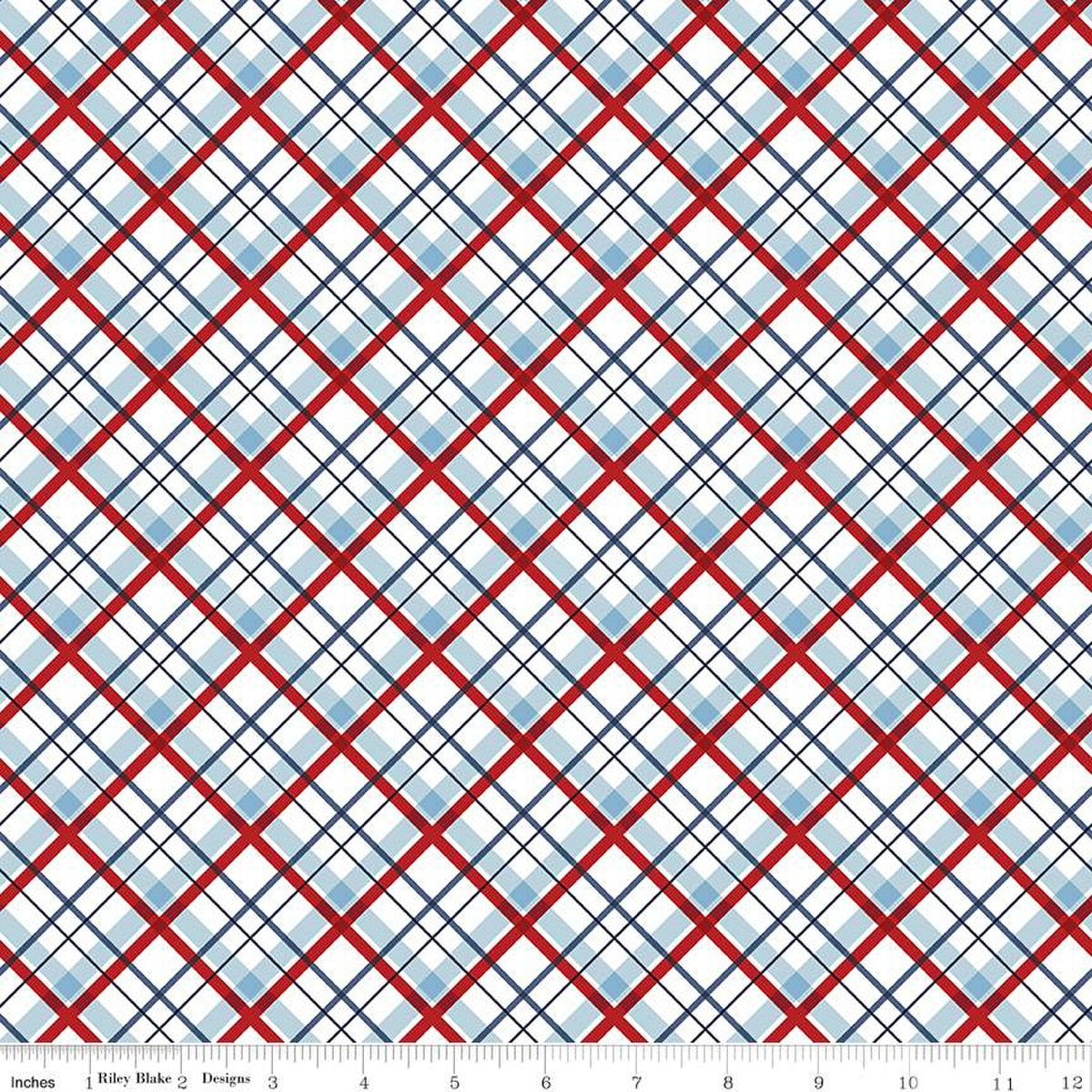 Stars and Stripes Forever Plaid White by Lori Whitlock for Riley Blake Designs