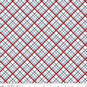 Stars and Stripes Forever Plaid White by Lori Whitlock for Riley Blake Designs