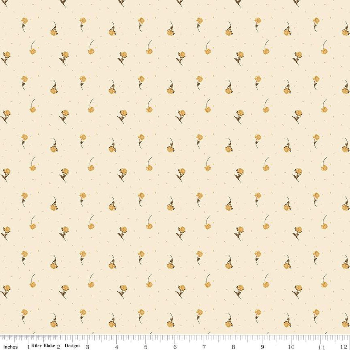 The Awe of Autumn flower toss cream by Sandy Gervais for Riley Blake Designs