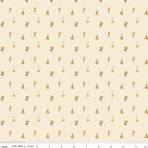 The Awe of Autumn flower toss cream by Sandy Gervais for Riley Blake Designs