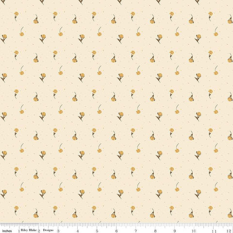The Awe of Autumn flower toss cream by Sandy Gervais for Riley Blake Designs