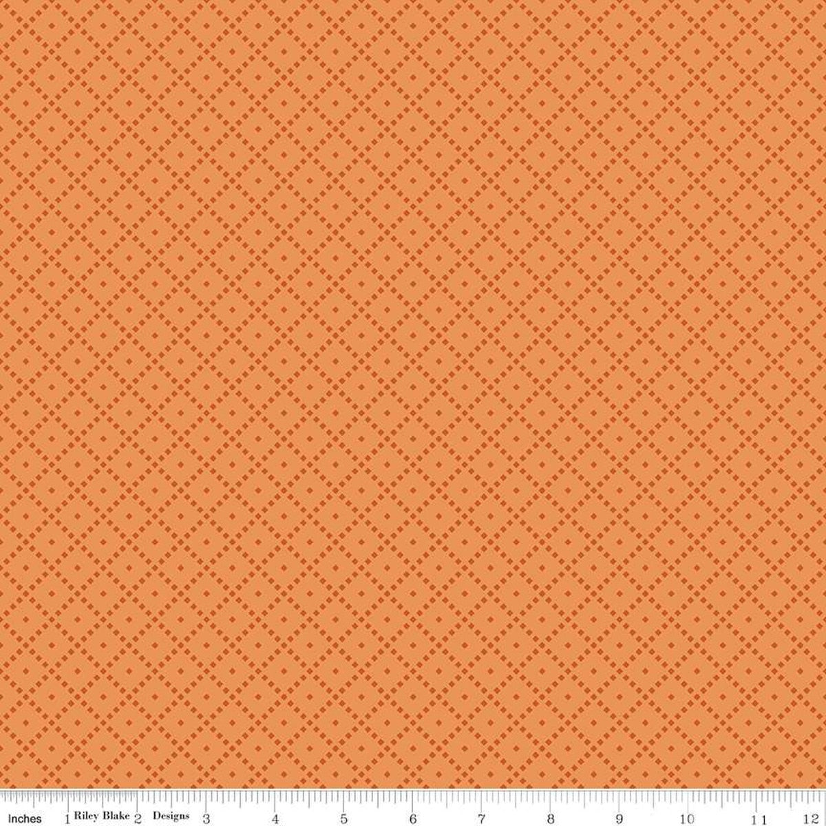 The Awe of Autumn Grid Creamsicle by Sandy Gervais for Riley Blake Designs