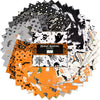 Collection of Halloween-themed fabric swatches with a central label reading 'Midnight Hauntings'.