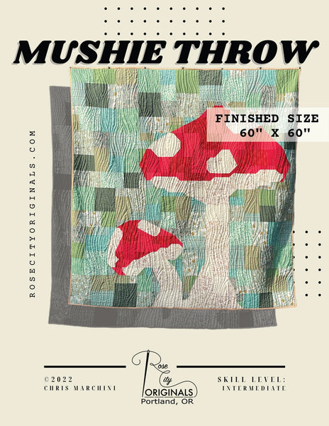 Mushie Throw Quilt Pattern by Rose City Originals