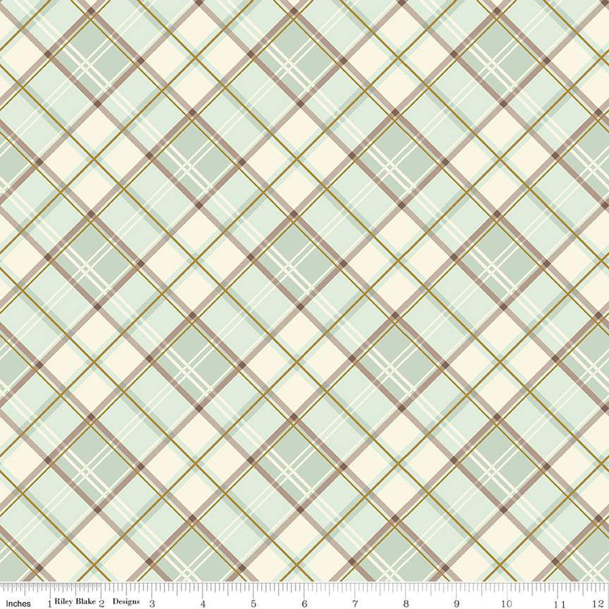 Shades of Autumn Plaid Tea Green Sparkle by My Mind's Eye for Riley Blake