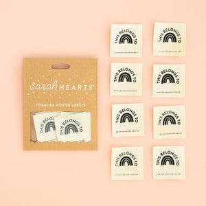 This Belongs To Kids School Organic Cotton Label by Sarah Hearts