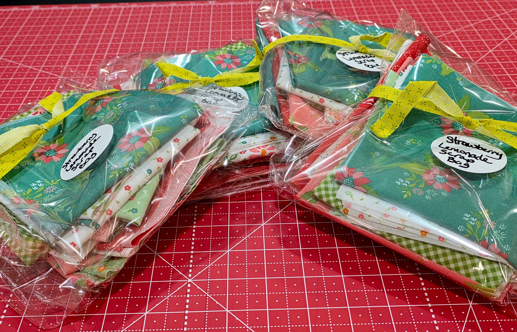 Strawberry Lemonade scrap bags by Sherri & Chelsi for Moda