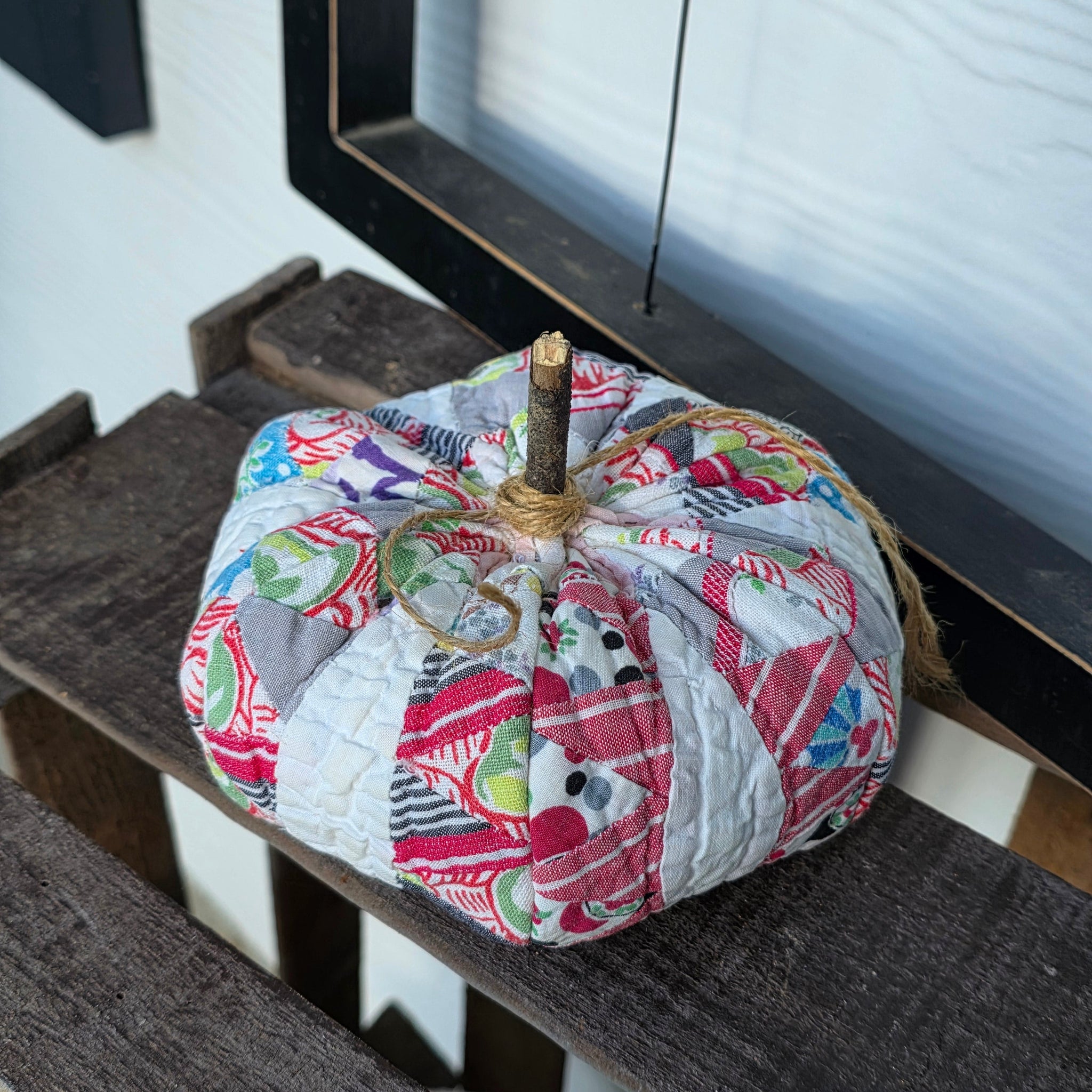 Quilted Fabric Pumpkin - Small