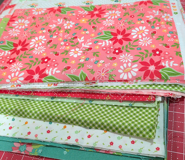 Strawberry Lemonade scrap bags by Sherri & Chelsi for Moda