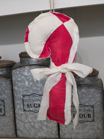 Antique Quilt Candy Cane - left facing