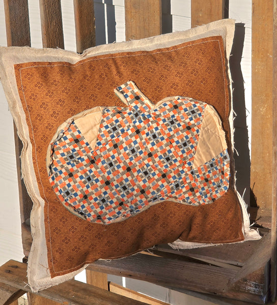 Antique Quilted Pumpkin Pillow