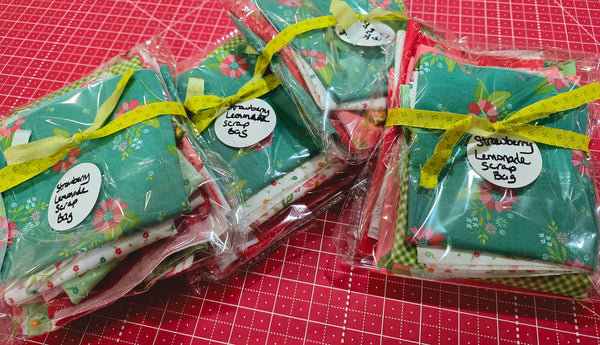 Strawberry Lemonade scrap bags by Sherri & Chelsi for Moda