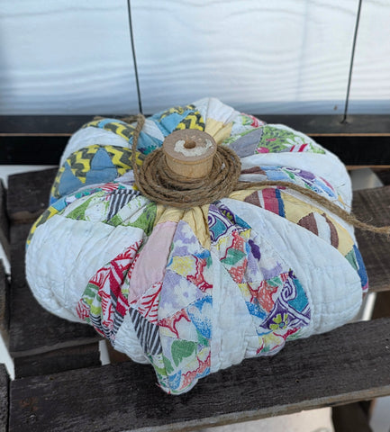 Quilted Fabric Pumpkin - Medium