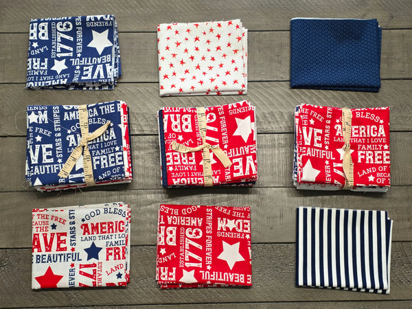 Celebrate America Red, White & Blue FQ Bundles