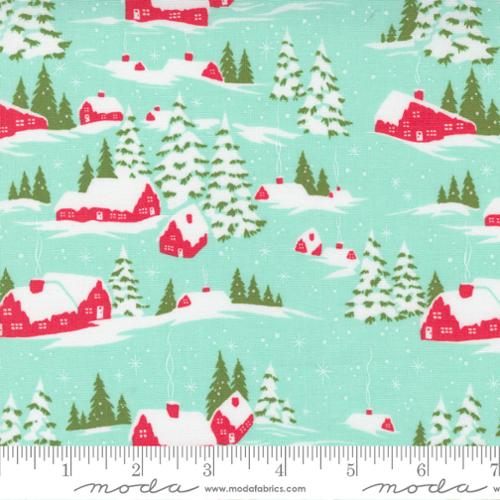 Merry Little Christmas Aqua Snowed In by Bonnie & Camille for Moda