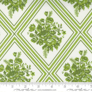 Merry Little Christmas Cream Green Gather Floral by Bonnie & Camille for Moda