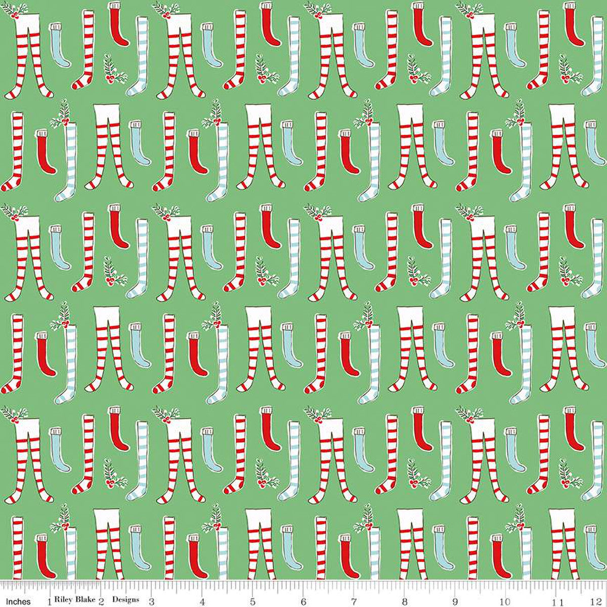 Pixie Noel 2 Stockings Green by Tasha Noel