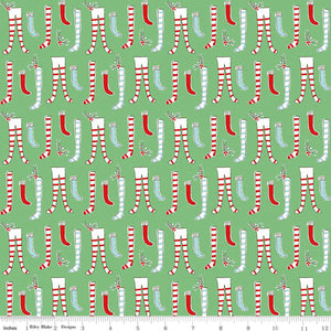 Pixie Noel 2 Stockings Green by Tasha Noel