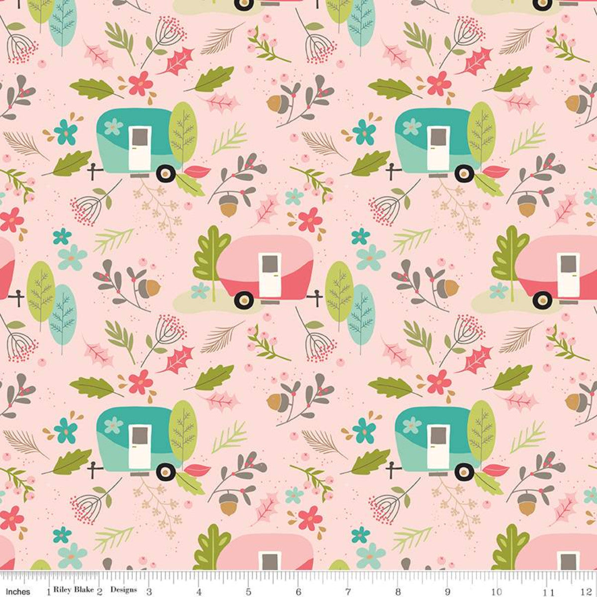 Glamp Camp Main Pink by My Mind's Eye for Riley Blake Designs