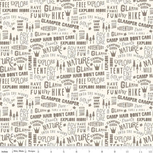 Glamp Camp Phrases Cream by My Mind's Eye for Riley Blake Designs