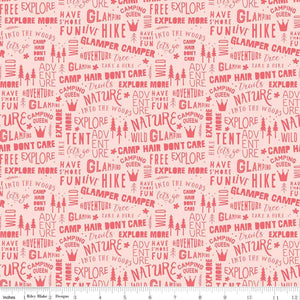 Glamp Camp Phrases Pink by My Mind's Eye for Riley Blake Designs