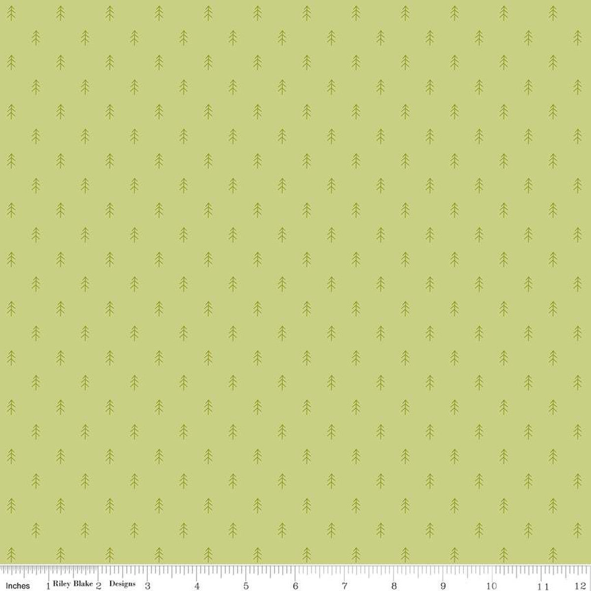 Glamp Camp Simple Trees Green by My Mind's Eye for Riley Blake Designs
