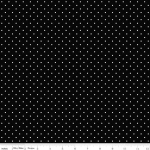 Fleur Noire Polka Dot Black by My Mind's Eye for Riley Blake