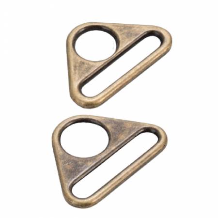 Triangle Ring Flat Antique Brass Set of Two