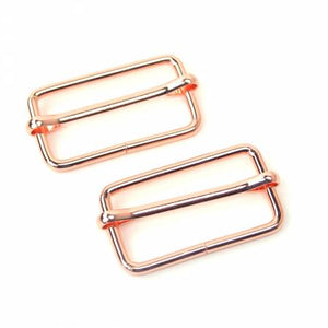Two Slider Buckles 1 1/2" Rose Gold
